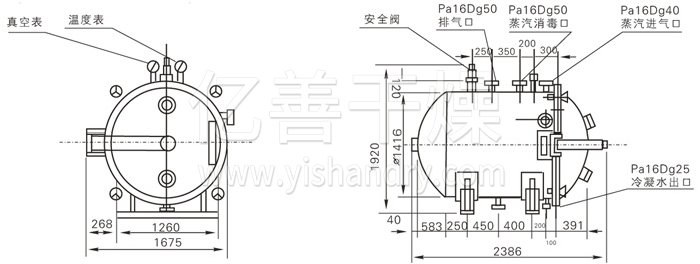 圓形（xíng）靜態真（zhēn）空幹燥機結構示意圖